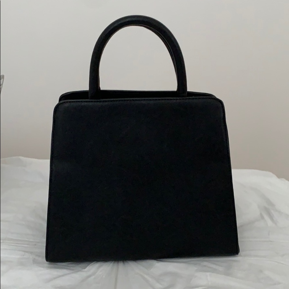 Black Faux Leather Small Handbag